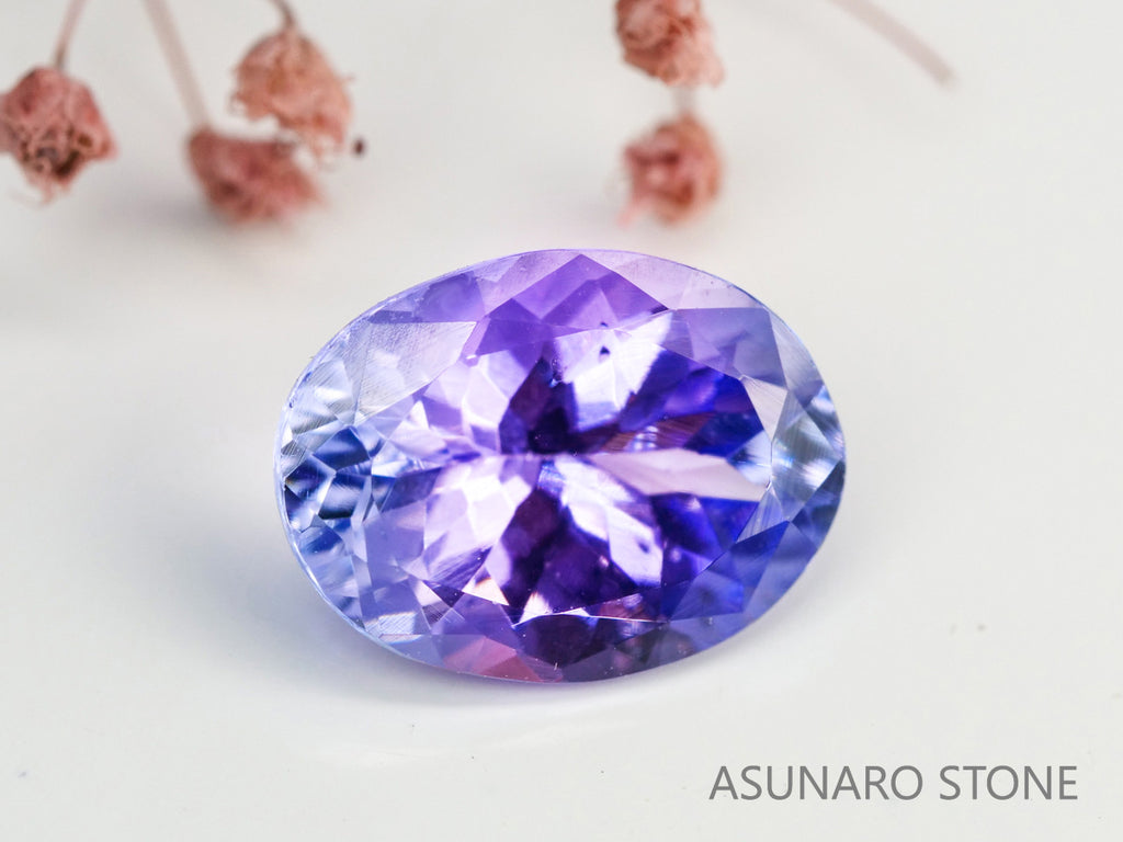 バイカラーピンクゾイサイト　オーバルカット　タンザニア産　　1.56ct【240205-1928】