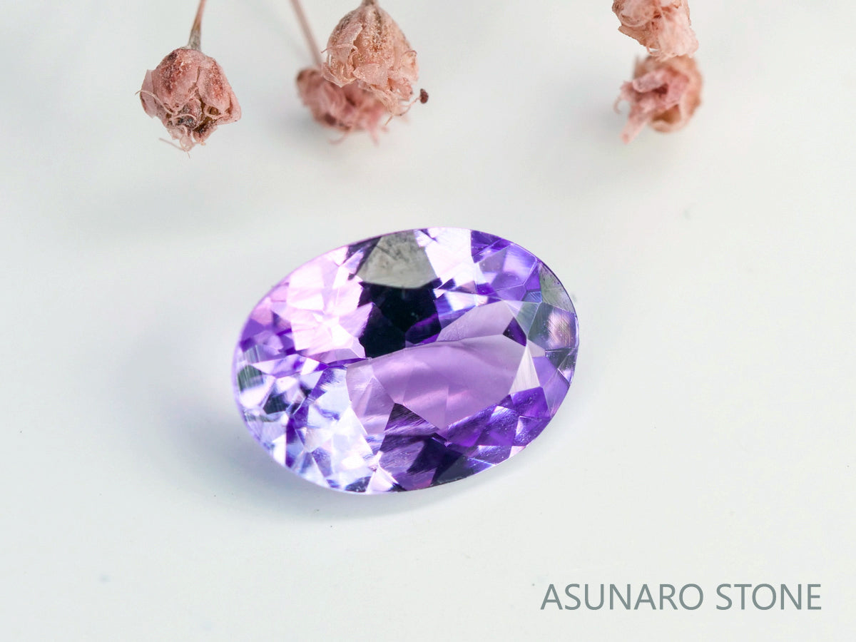 バイカラーピンクゾイサイト　オーバルカット　タンザニア産　　0.74ct【231225-1931】