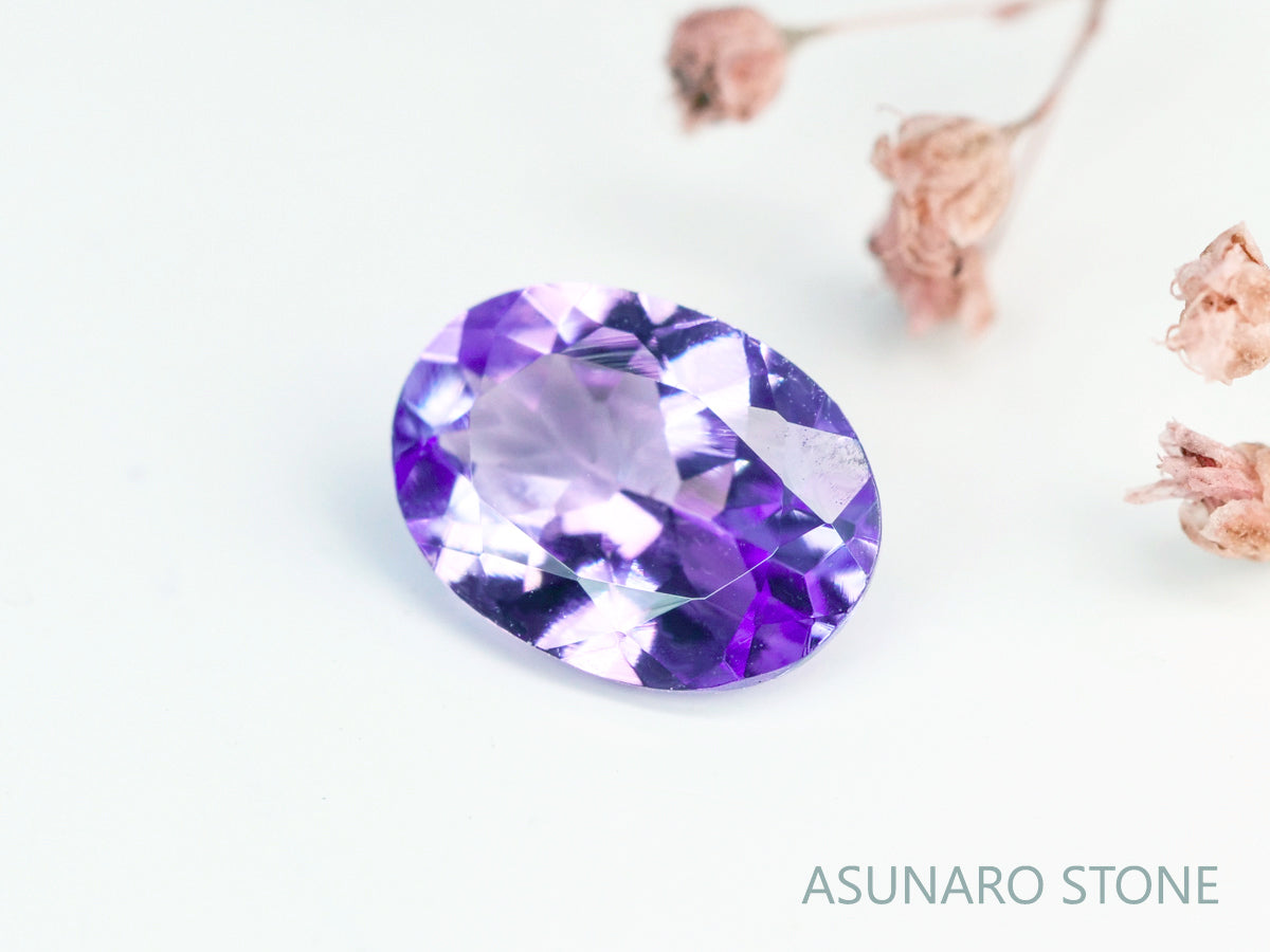 バイカラーピンクゾイサイト　オーバルカット　タンザニア産　　0.74ct【231225-1931】