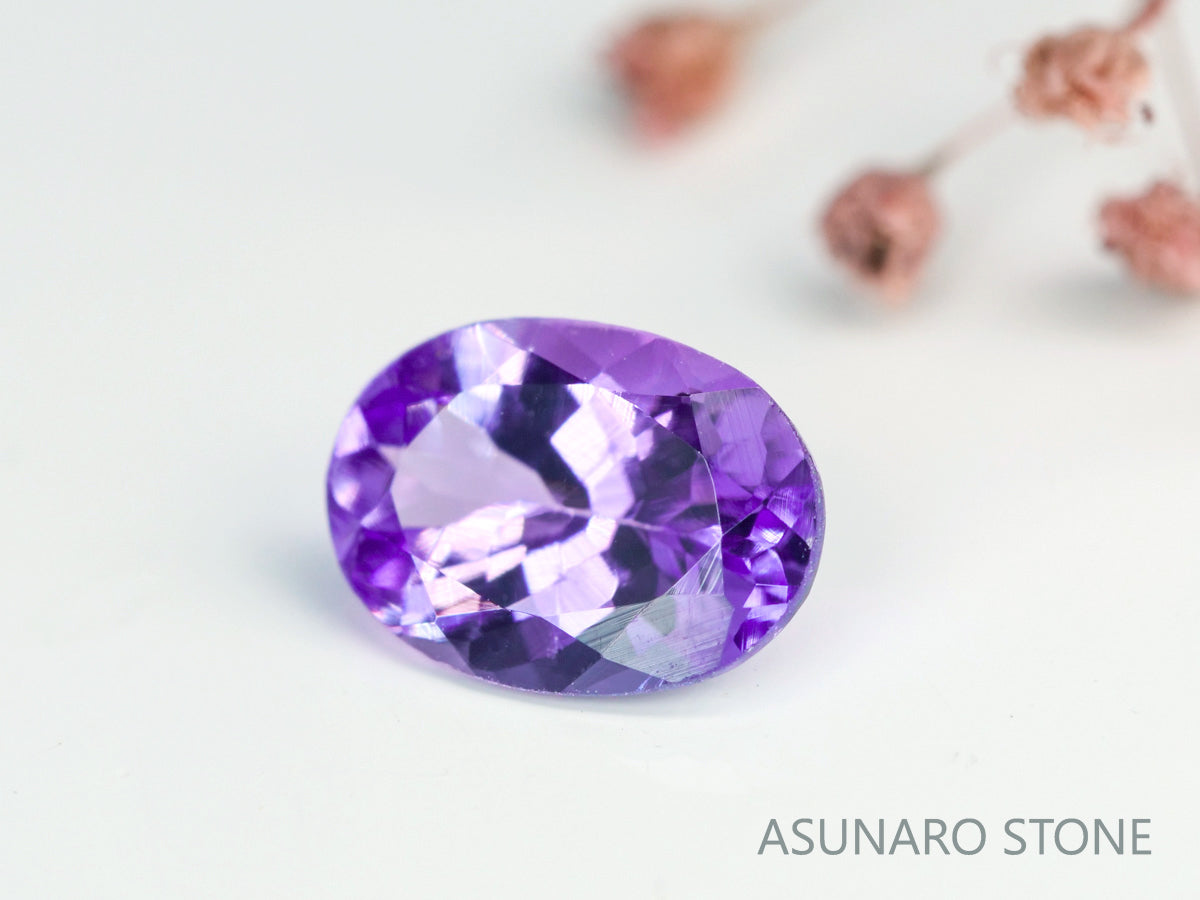 バイカラーピンクゾイサイト　オーバルカット　タンザニア産　　0.74ct【231225-1933】