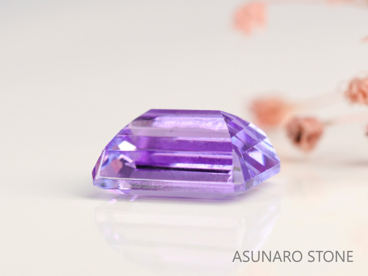 バイカラーピンクゾイサイト　エメラルドカット　タンザニア産　　1.31ct【231225-1935】