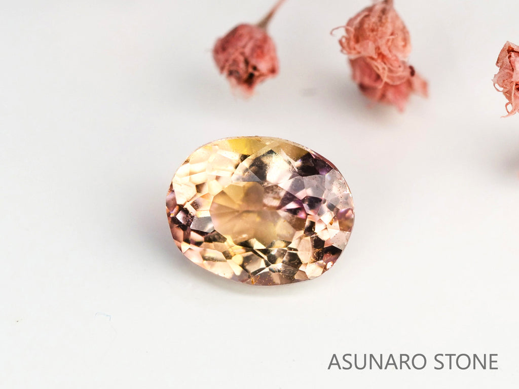 フルーティーピンクゾイサイト　オーバルカット　タンザニア産　　0.42ct【231225-1944】