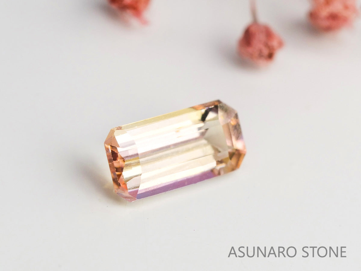 ピンクゾイサイト　エメラルドカット　タンザニア産　　0.45ct【231225-1947】