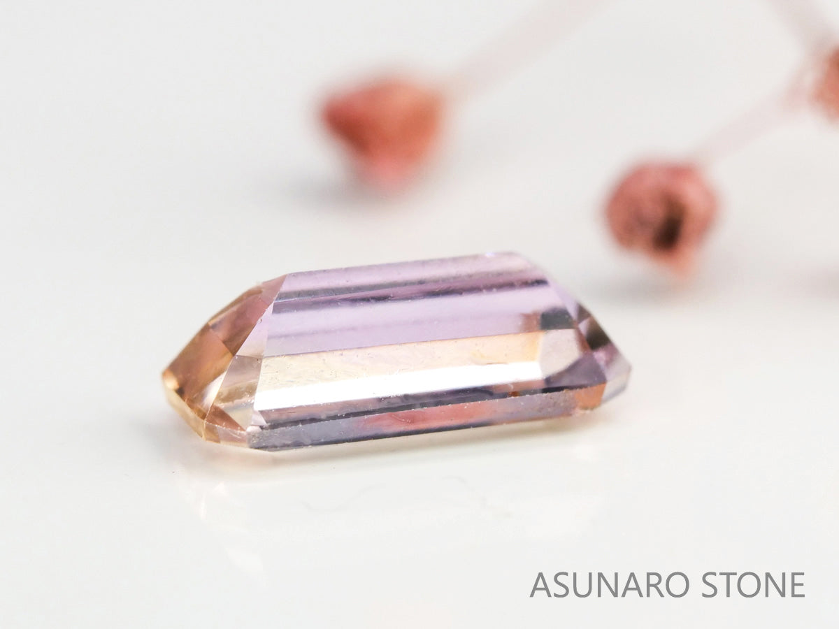 ピンクゾイサイト　エメラルドカット　タンザニア産　　0.45ct【231225-1947】