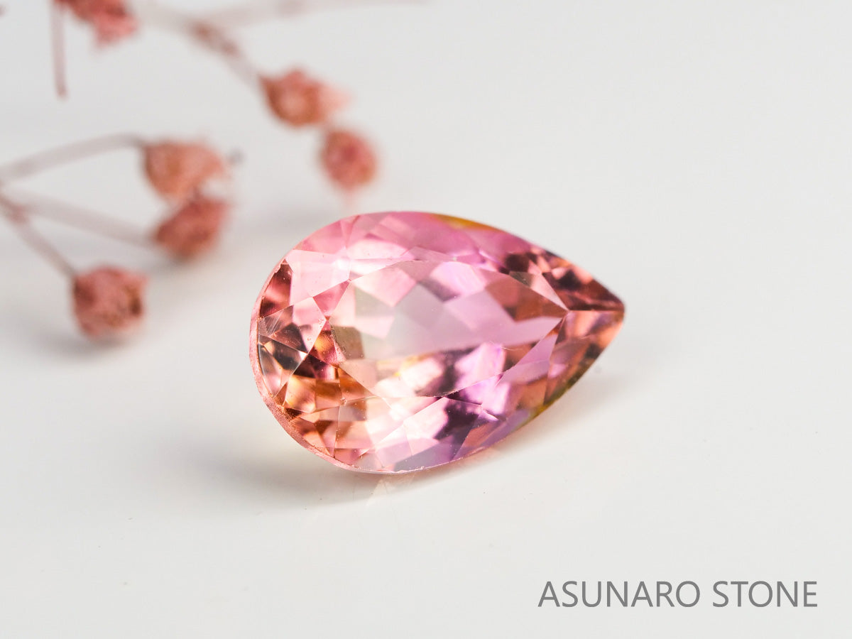 パーティーカラートルマリン ペアシェイプ コンゴ産 1.41ct【240115