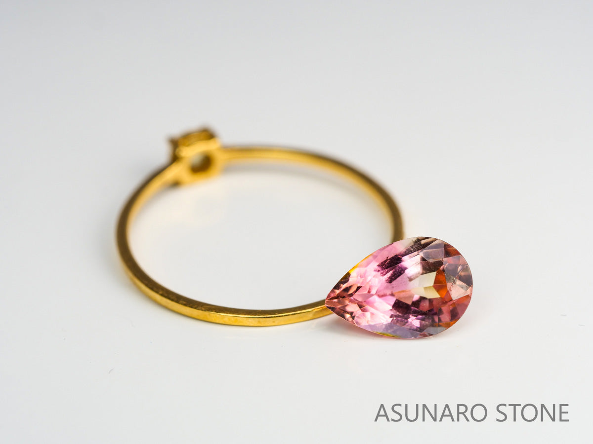 パーティーカラートルマリン ペアシェイプ コンゴ産 1.41ct【240115