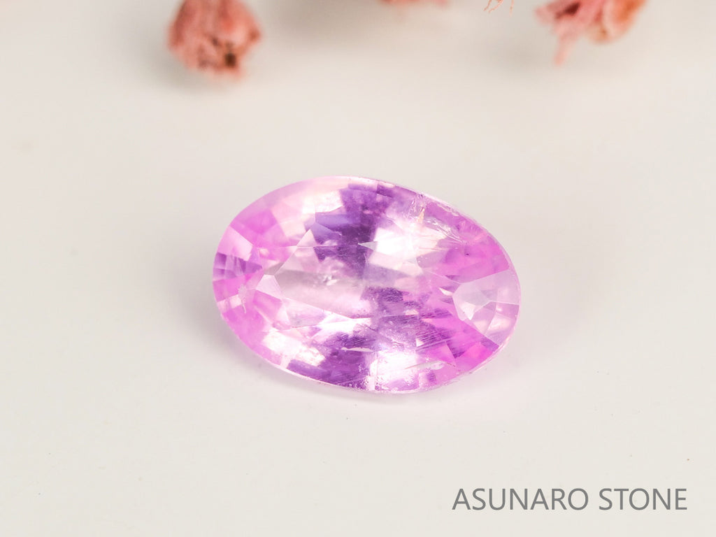 非加熱ピンクサファイア 　オーバルカット 　スリランカ産　0.49ct　日独【231121-1966】
