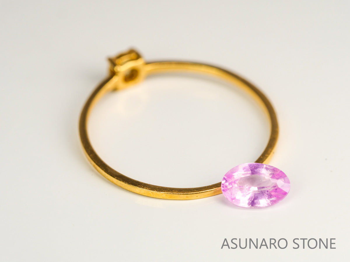 非加熱ピンクサファイア 　オーバルカット 　スリランカ産　0.49ct　日独【231121-1966】