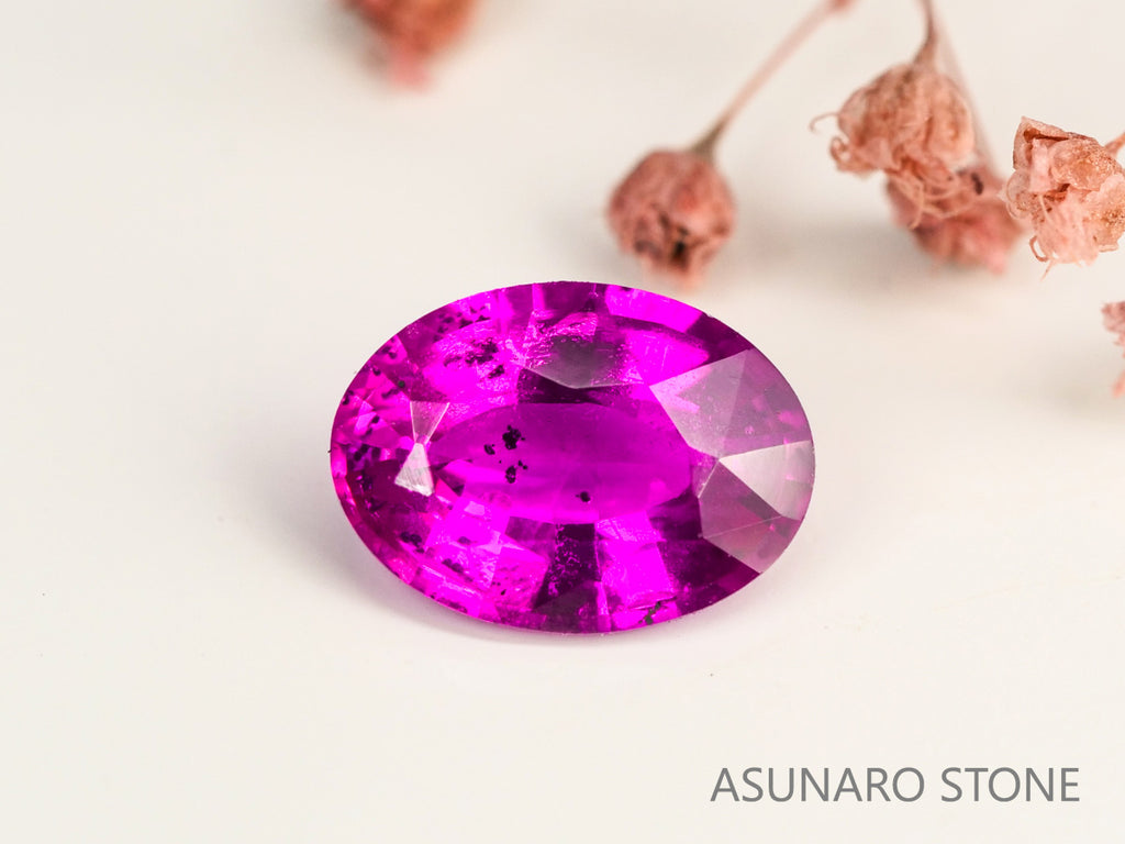 非加熱ピンクサファイア 　オーバルカット 　スリランカ産　0.72ct　日独【231121-1967】