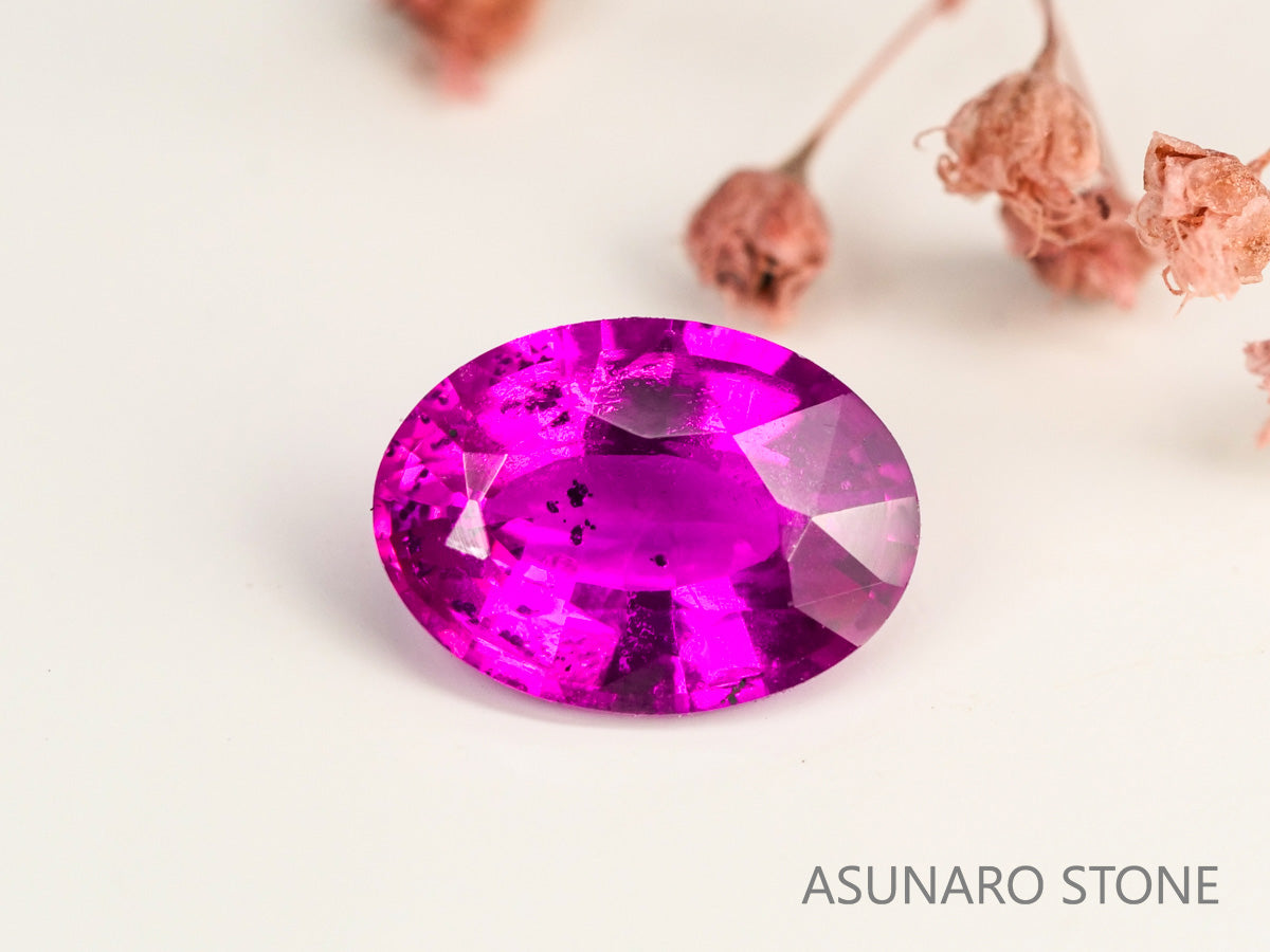 非加熱ピンクサファイア 　オーバルカット 　スリランカ産　0.72ct　日独【231121-1967】