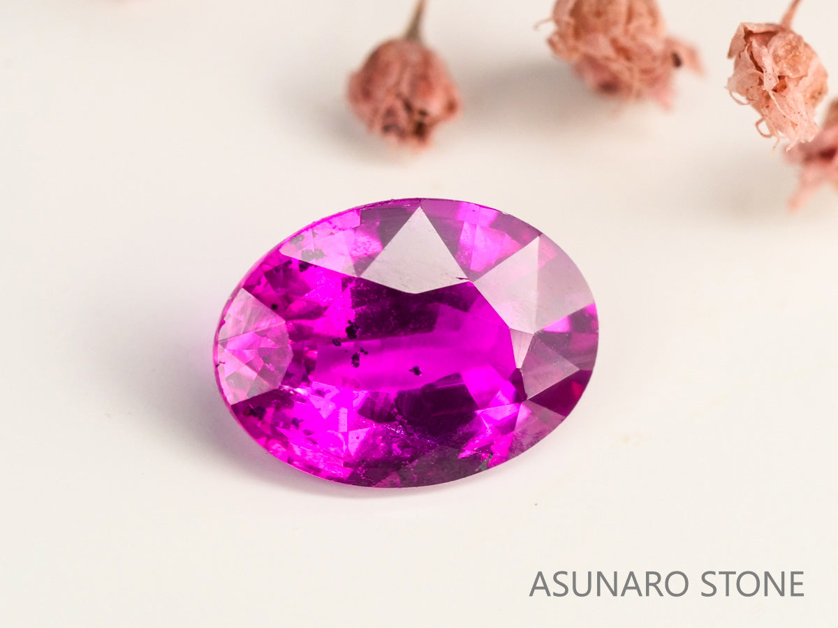【衝撃価格】希少 非加熱 パープリッシュピンク サファイア0.92ct新品 非加熱ピンクサファイア オーバルカット スリランカ産 0.72ct 日独