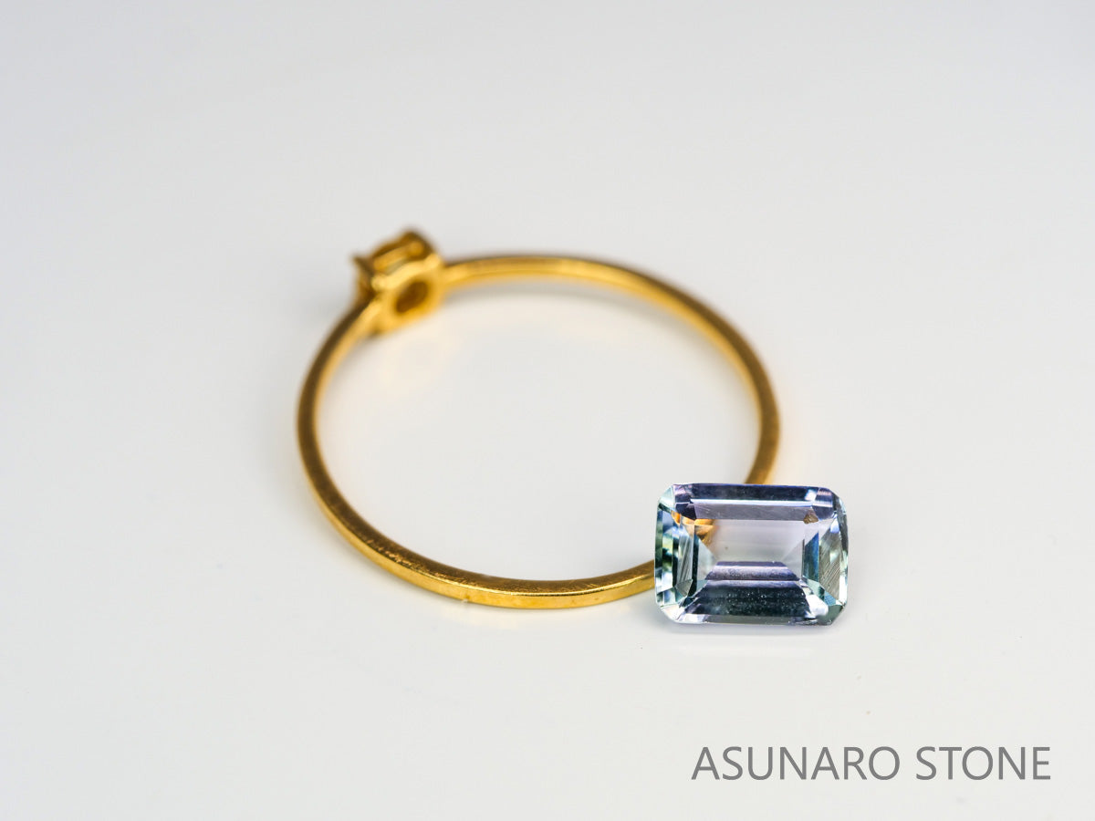 バイカラータンザナイト　エメラルドカット　タンザニア産　　1.03ct【240205-1973】