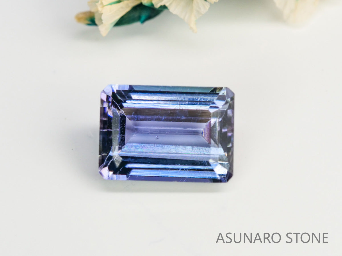 バイカラータンザナイト　エメラルドカット　タンザニア産　　1.22ct【240205-1975】