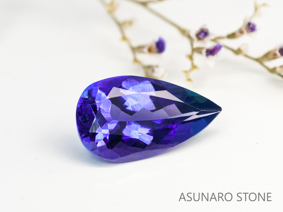 バイカラータンザナイト　ペアシェイプ　タンザニア産　　2.61ct【231130-1977】