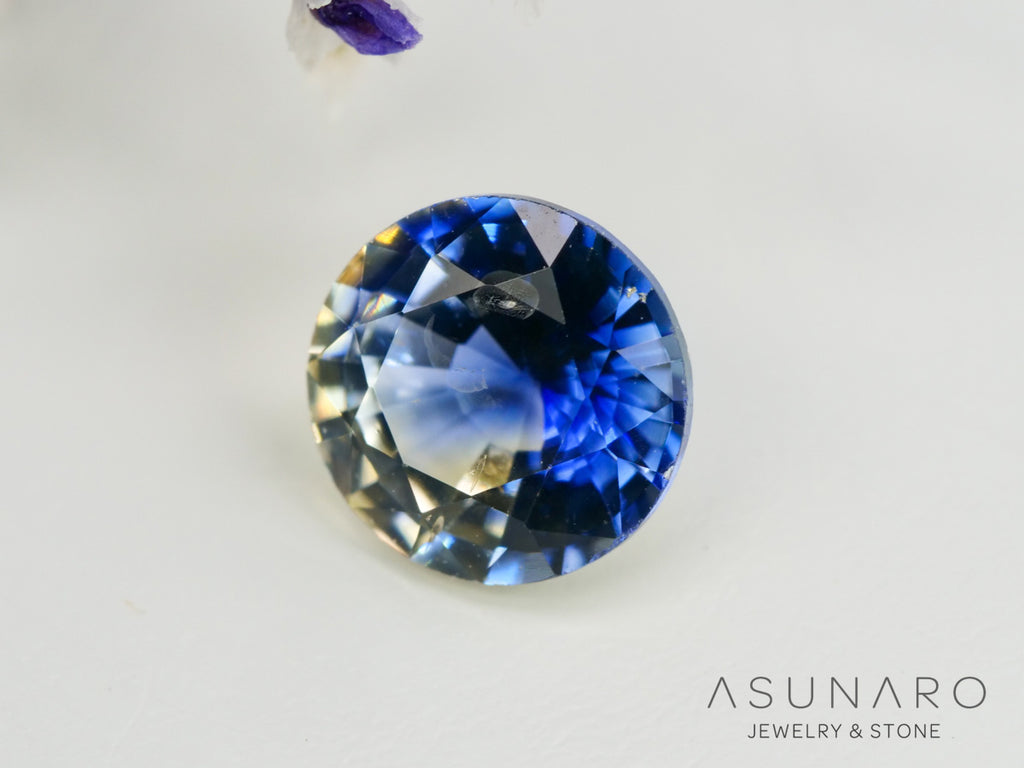 バイカラーサファイア 　ラウンドカット　 スリランカ産　0.61ct【240501-1810】