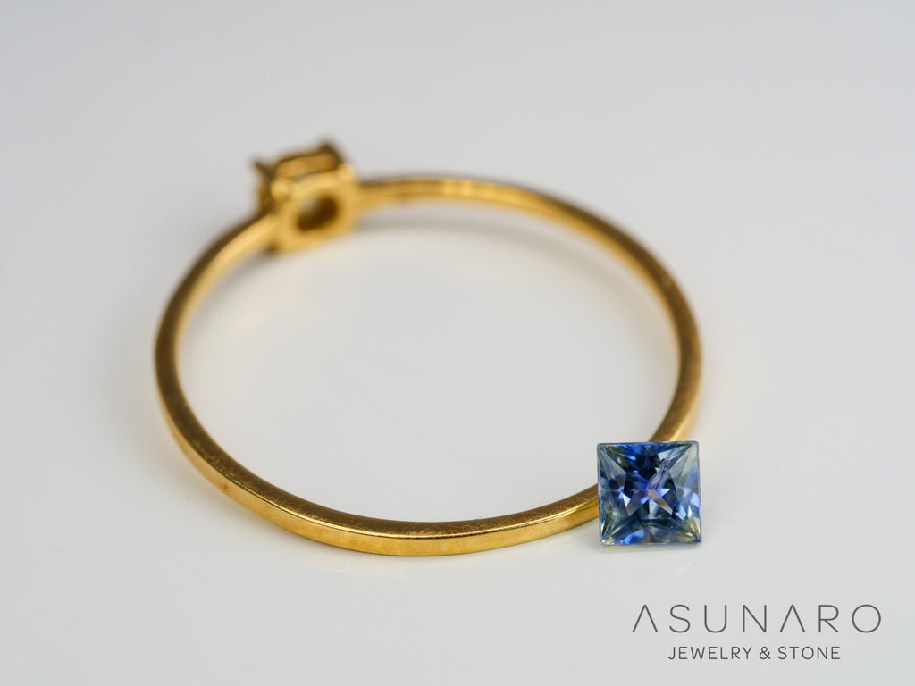 バイカラーサファイア 　スクエアカット　 スリランカ産　0.27ct【240501-1811】