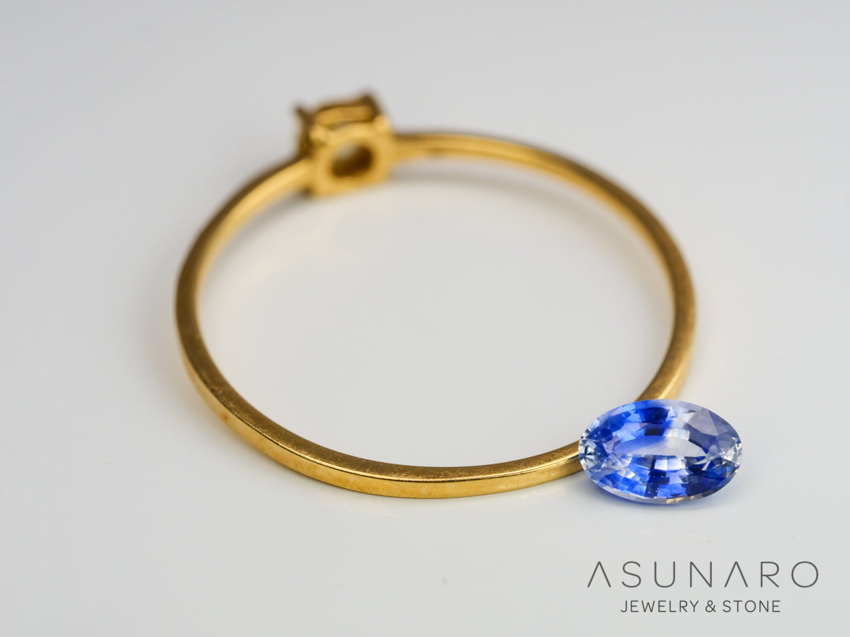 バイカラーサファイア 　オーバルカット　 スリランカ産　0.38ct【240501-1812】