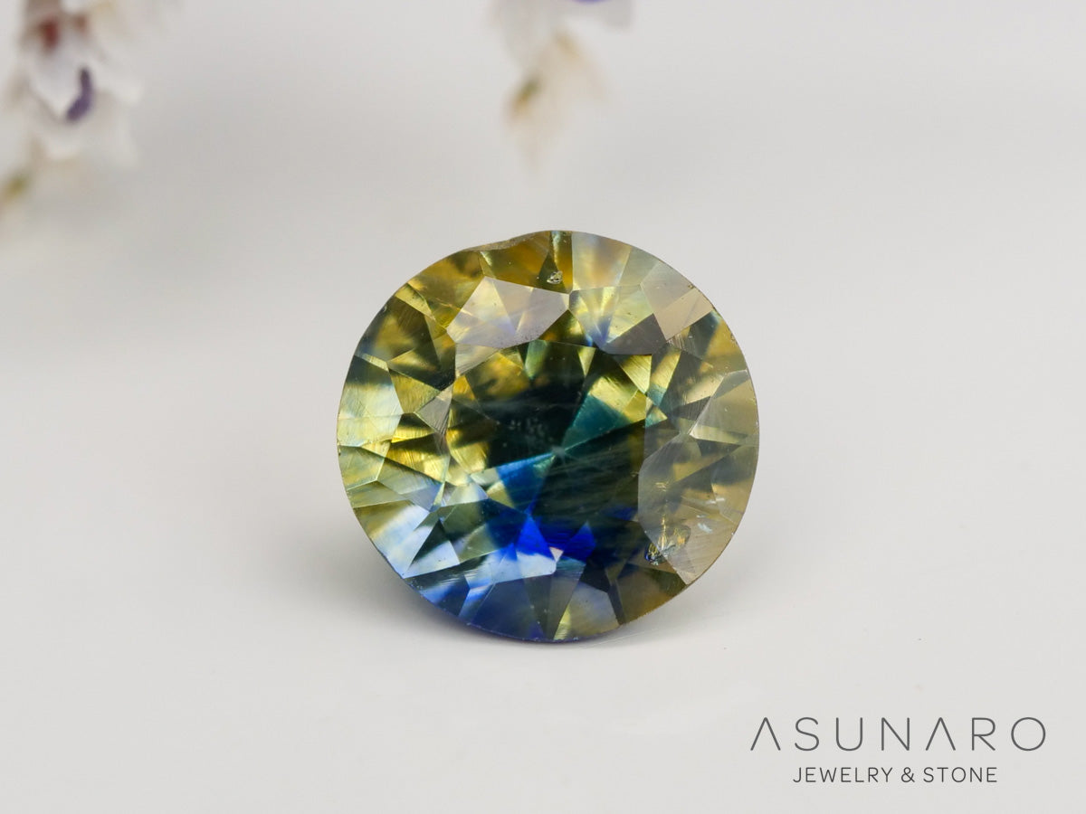 バイカラーサファイア ラウンドカット スリランカ産 0.38ct【240501