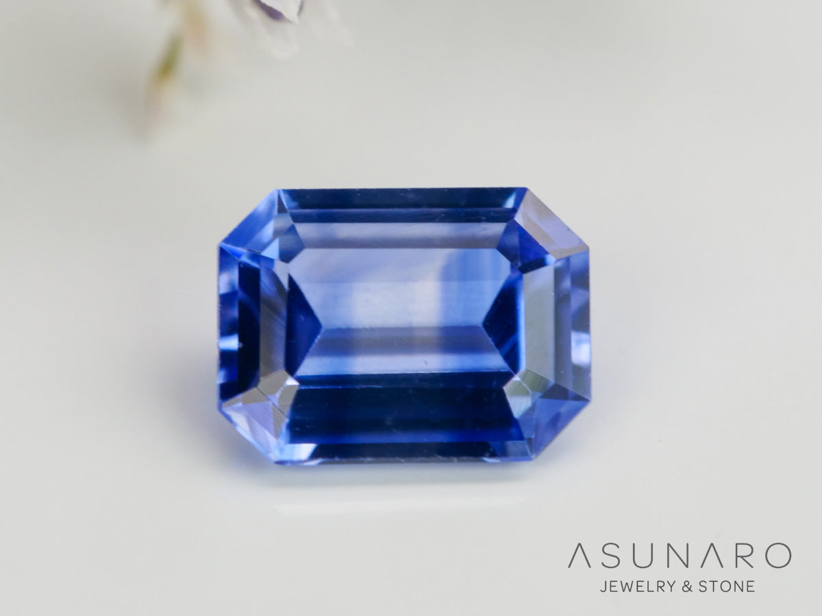 バイカラーサファイア エメラルドカット スリランカ産 0.22ct【240501
