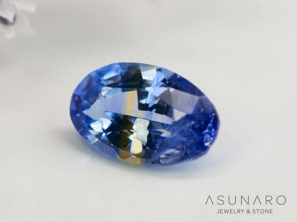 バイカラーサファイア 　オーバルカット　 スリランカ産　0.28ct【240501-1817】