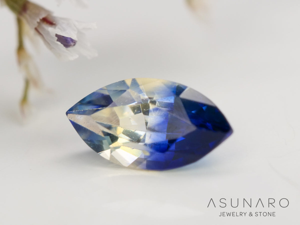 バイカラーサファイア マーキスカット スリランカ産 0.19ct【240501