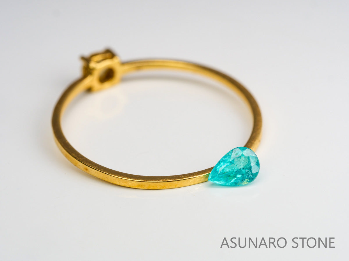 パライバトルマリン　ペアシェイプ 　ブラジル産　0.18ct 　  【240125-2054】