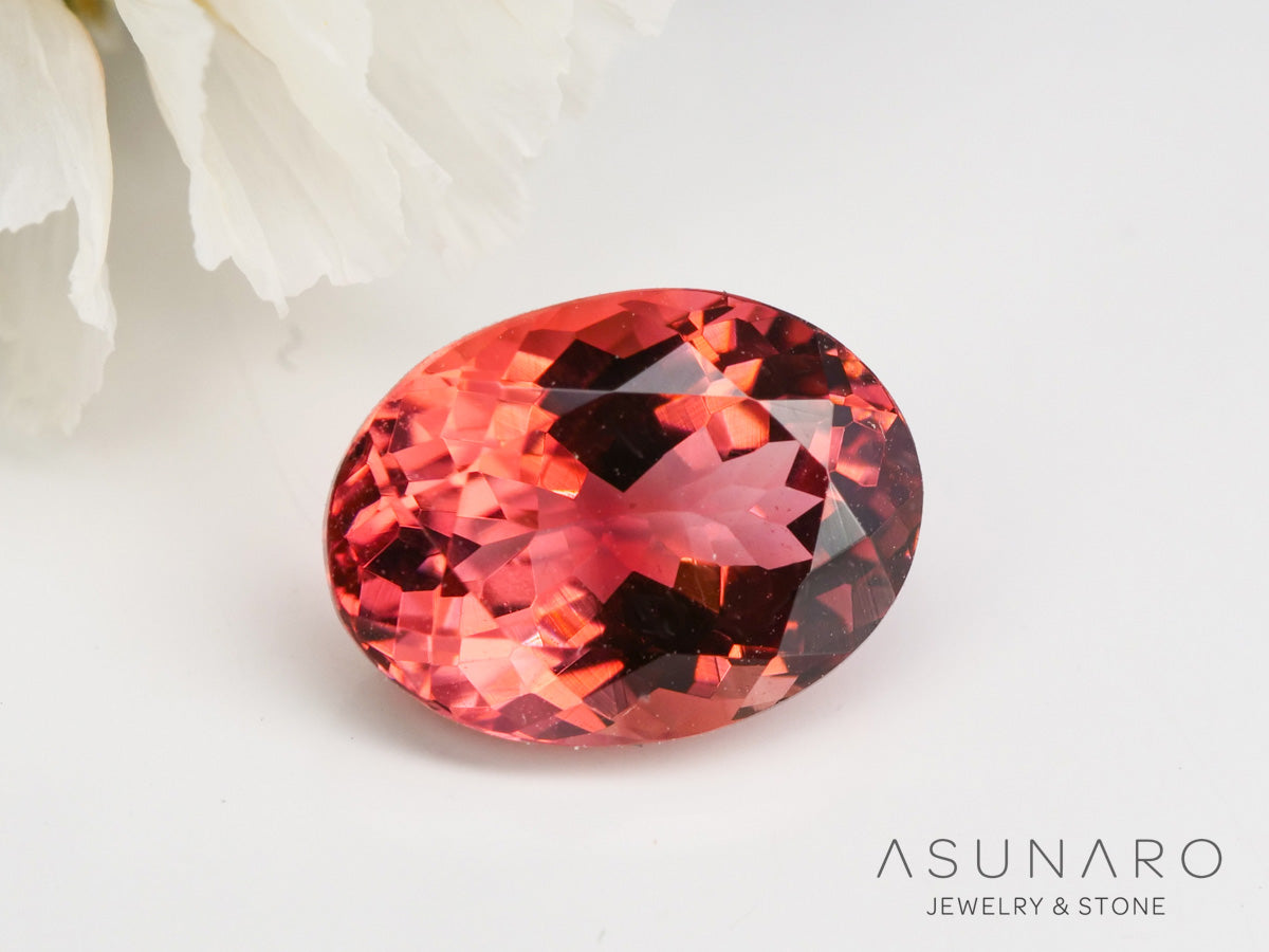 チェリーレッドトルマリン　オーバルカット　ルワンダ産　1.47ct【240513-2031】