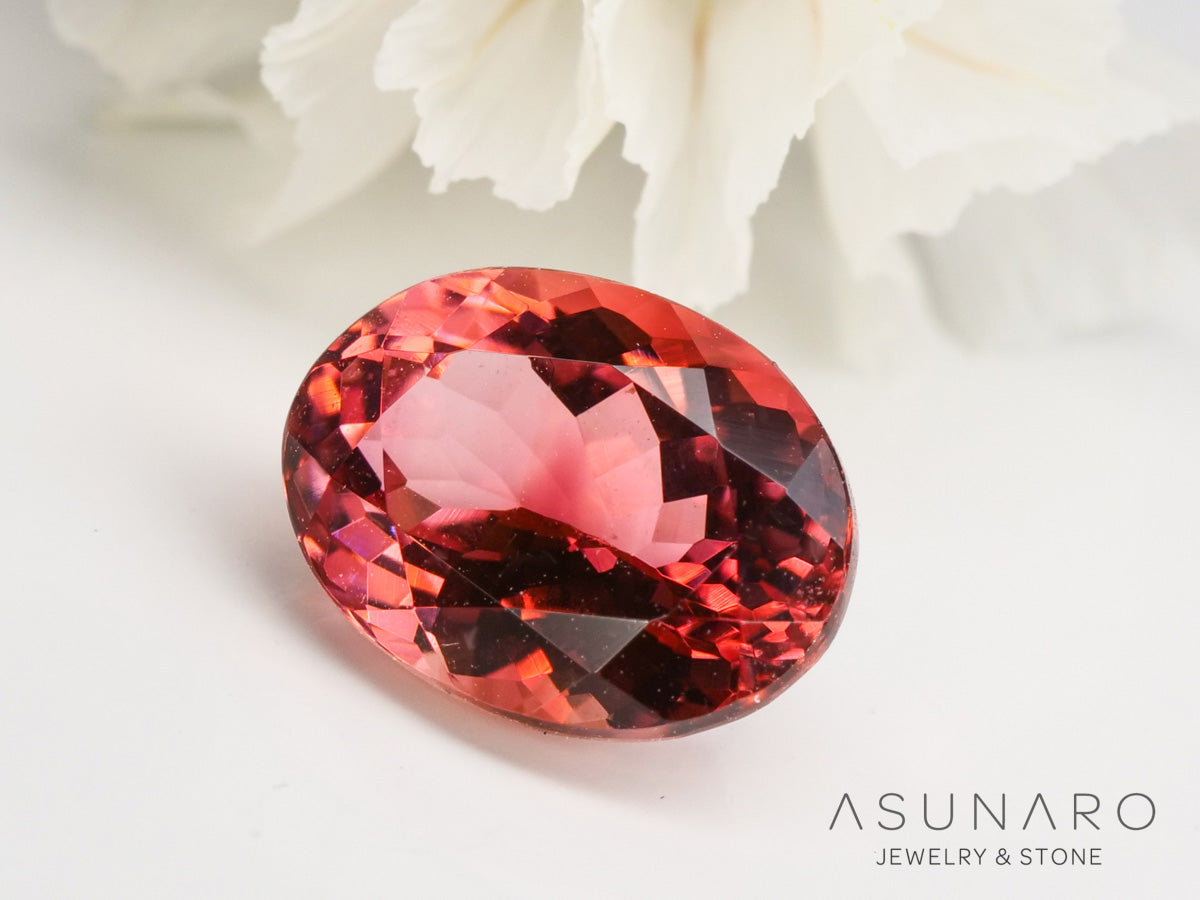 チェリーレッドトルマリン　オーバルカット　ルワンダ産　1.47ct【240513-2031】