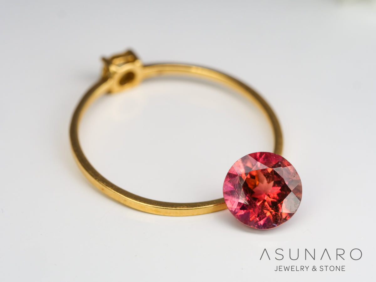 チェリーレッドトルマリン　ラウンドカット　ルワンダ産　1.00ct【240513-2032】