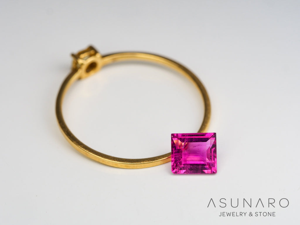 ピンクトルマリン　スクエアカット　ルワンダ産　0.55ct【240513-2033】
