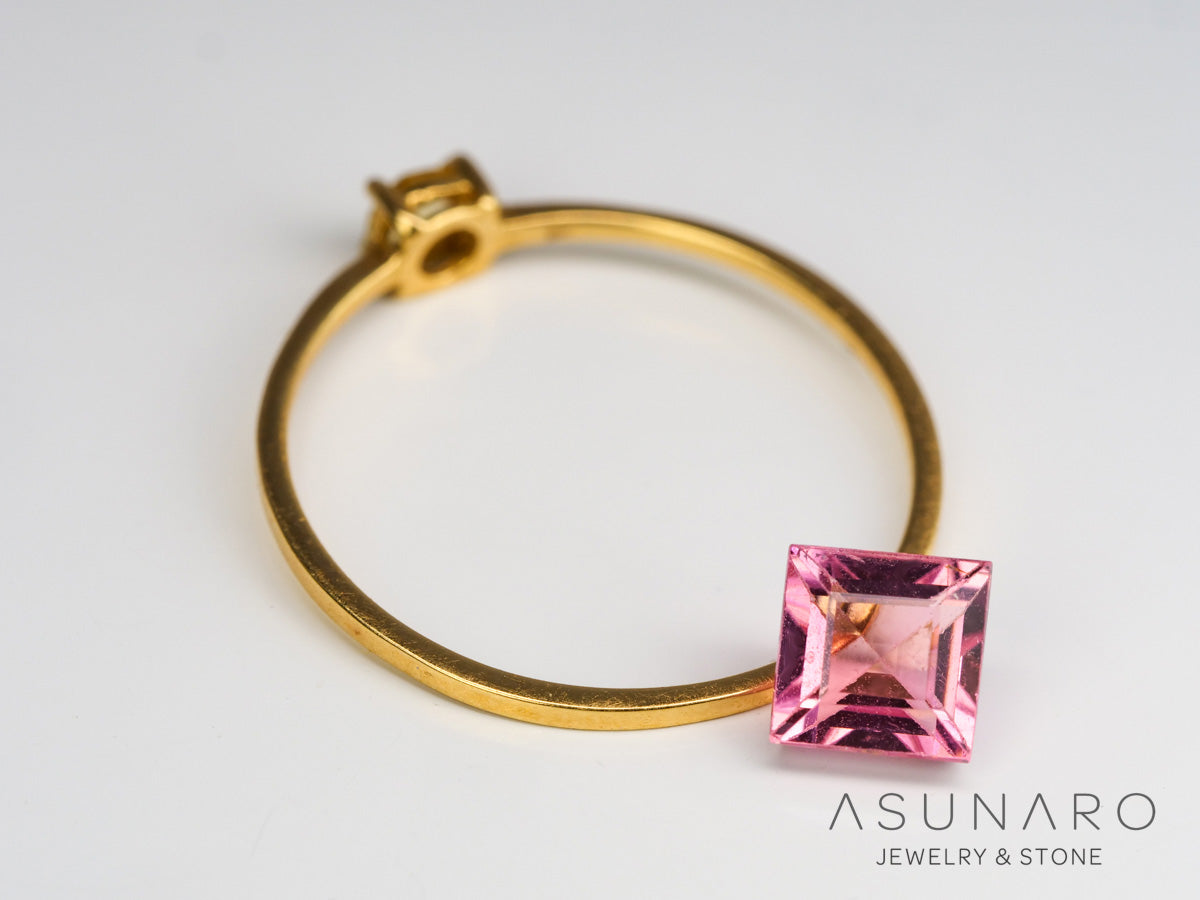 ピンクトルマリン　プリンセスカット　ルワンダ産　0.96ct【240513-2035】