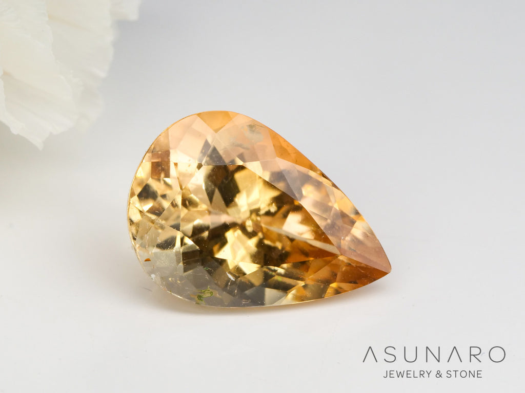 アプリコットカラートルマリン　ペアシェイプ　ルワンダ産　1.80ct【240513-2038】