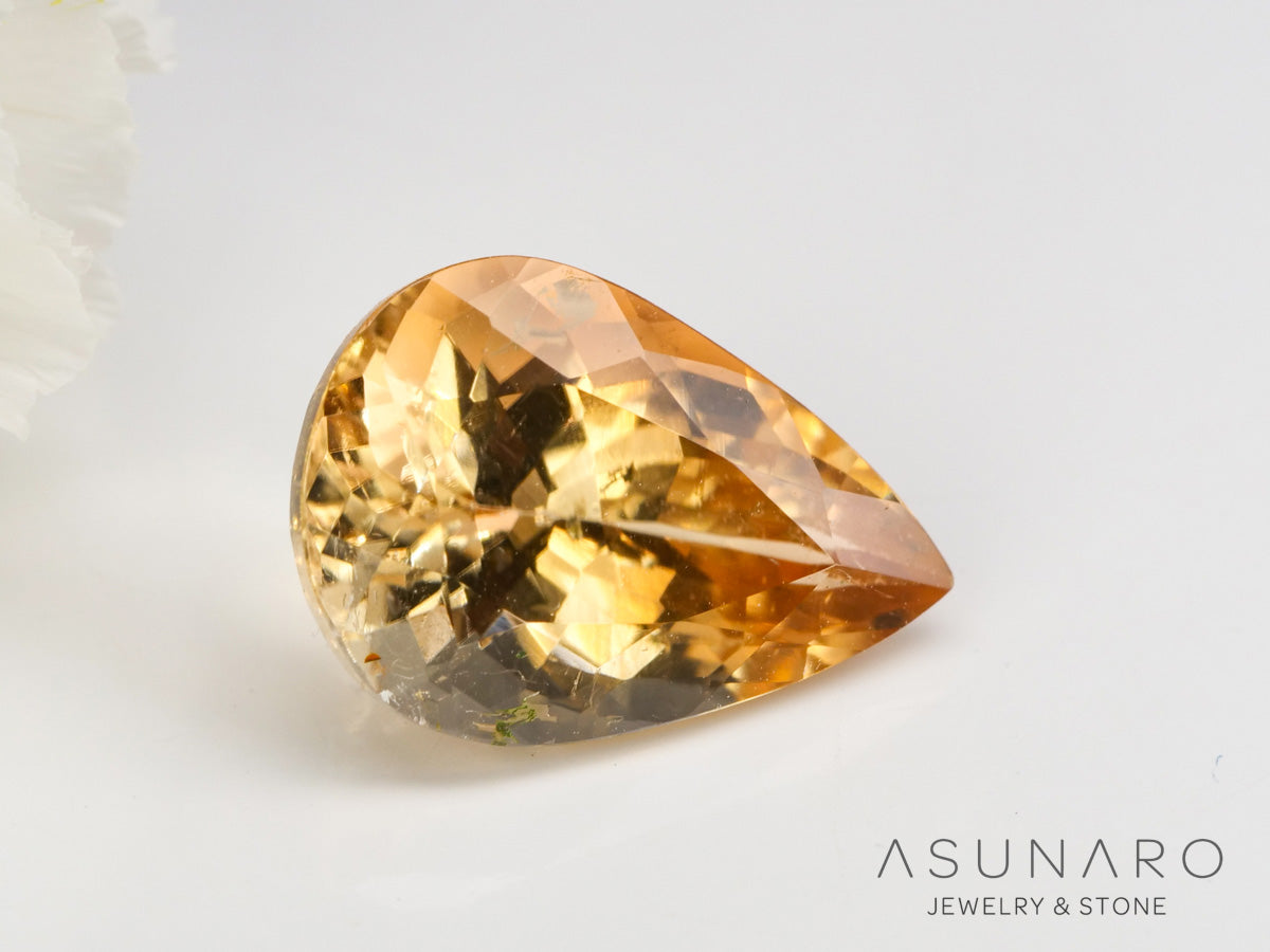 アプリコットカラートルマリン　ペアシェイプ　ルワンダ産　1.80ct【240513-2038】
