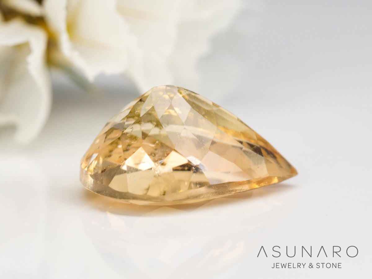 アプリコットカラートルマリン　ペアシェイプ　ルワンダ産　1.80ct【240513-2038】