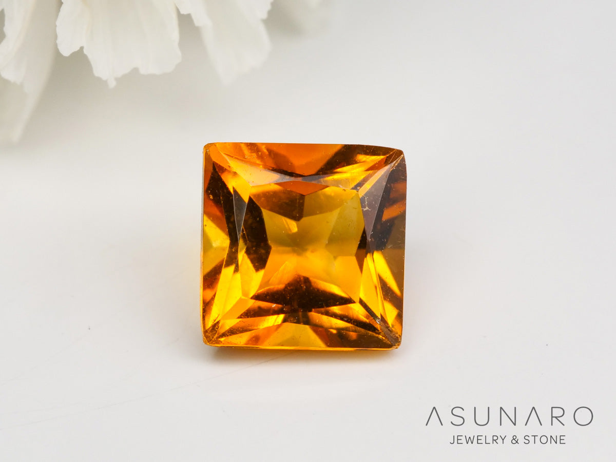 マンダリンカラートルマリン　プリンセスカット　ルワンダ産　0.63ct【240513-2039】