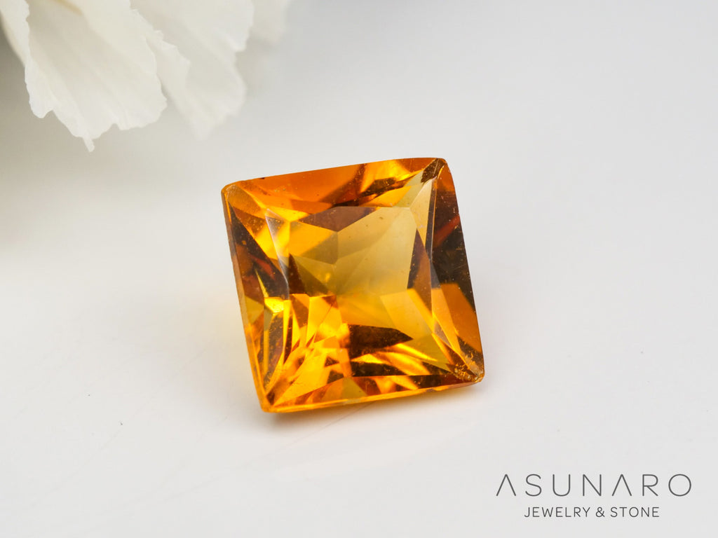 マンダリンカラートルマリン　プリンセスカット　ルワンダ産　0.63ct【240513-2039】
