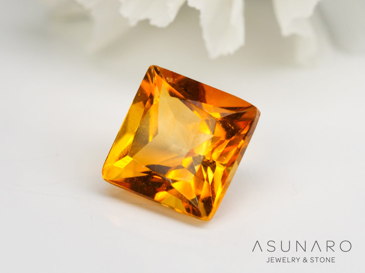 マンダリンカラートルマリン　プリンセスカット　ルワンダ産　0.63ct【240513-2039】