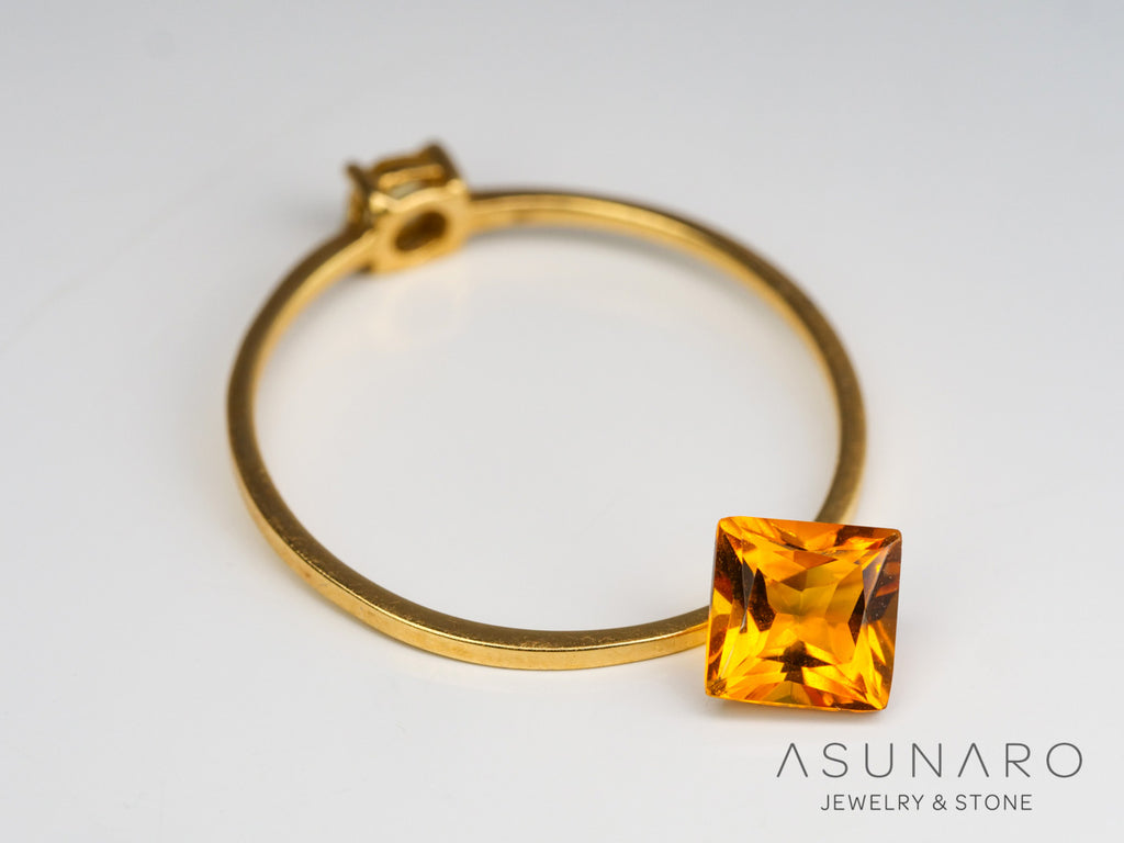 マンダリンカラートルマリン　プリンセスカット　ルワンダ産　0.63ct【240513-2039】