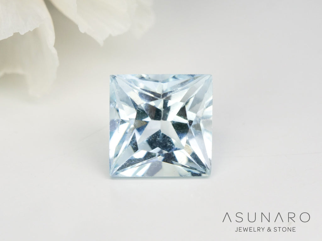 シーフォームトルマリン　プリンセスカット　アフガニスタン産　0.73ct【240513-2040】