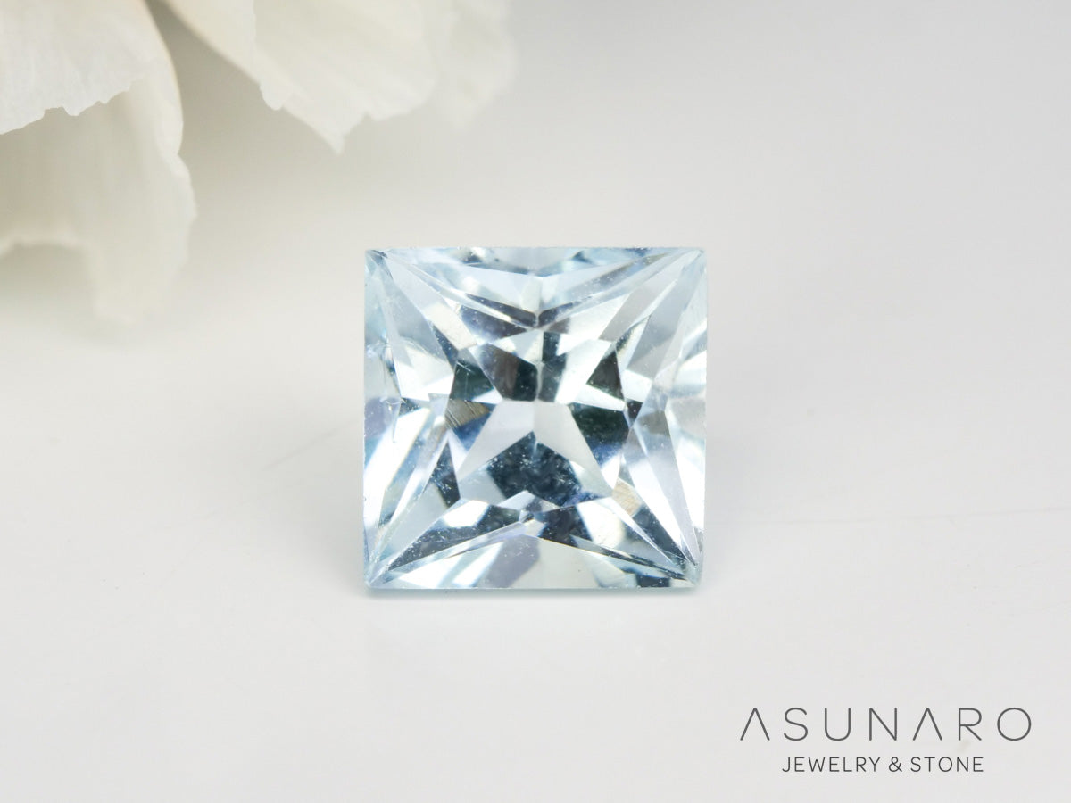 シーフォームトルマリン　プリンセスカット　アフガニスタン産　0.73ct【240513-2040】