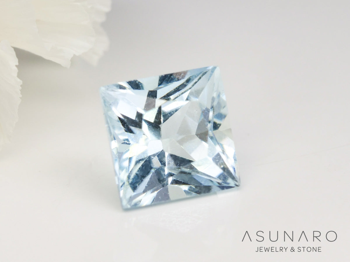 シーフォームトルマリン　プリンセスカット　アフガニスタン産　0.73ct【240513-2040】