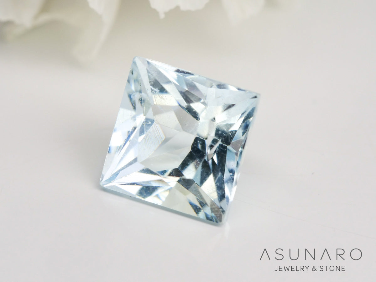 シーフォームトルマリン　プリンセスカット　アフガニスタン産　0.73ct【240513-2040】