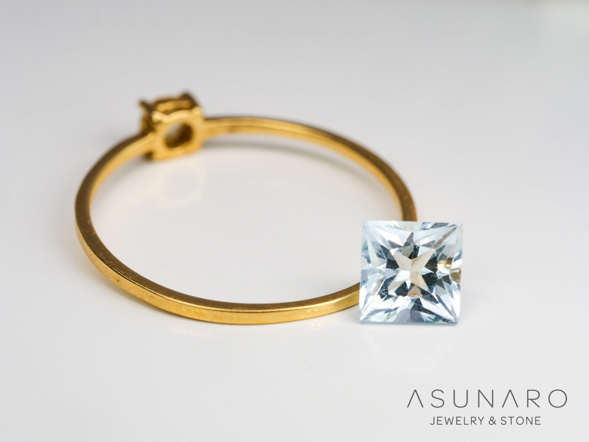 シーフォームトルマリン　プリンセスカット　アフガニスタン産　0.73ct【240513-2040】