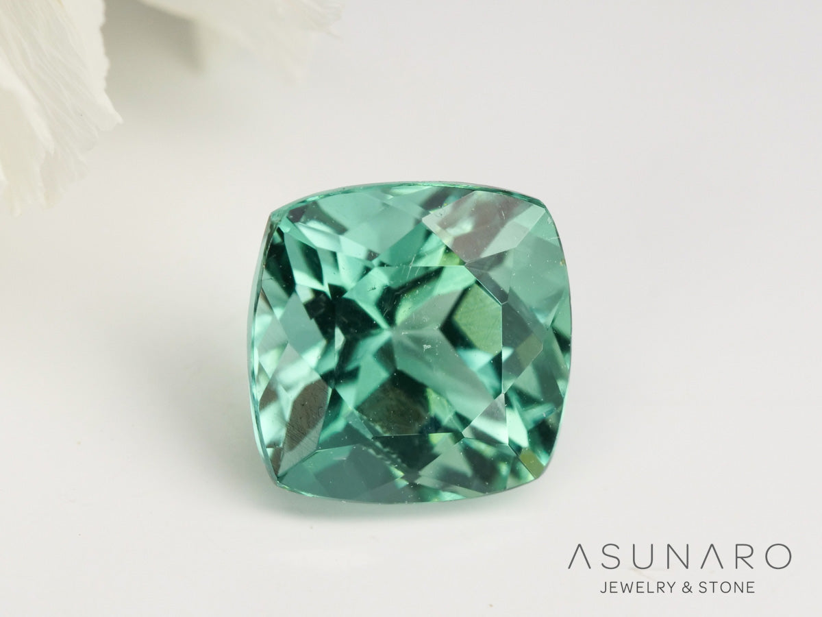 ブルーグリーントルマリン　クッションカット　アフガニスタン産　1.14ct【240513-2042】