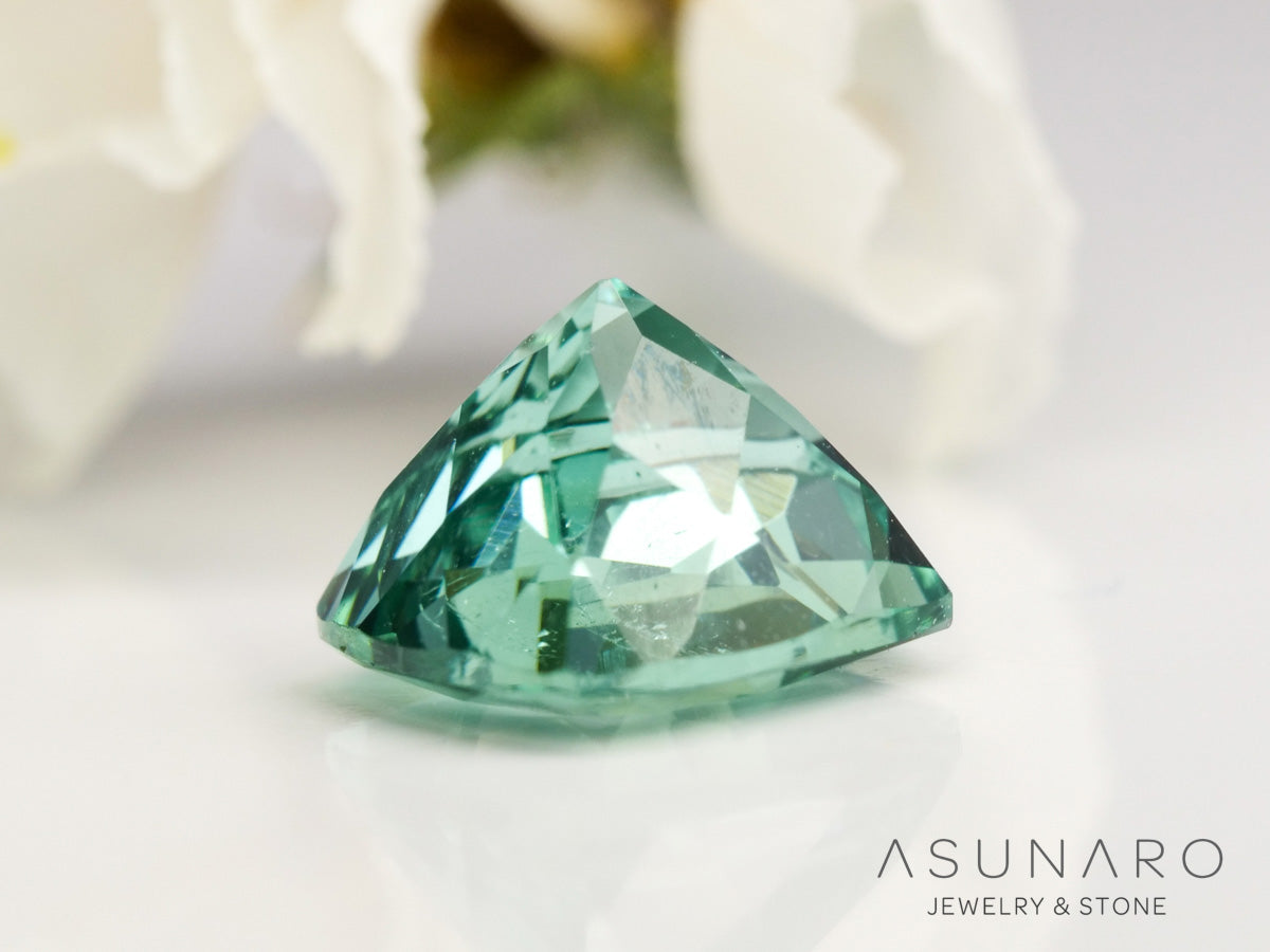 ブルーグリーントルマリン　クッションカット　アフガニスタン産　1.14ct【240513-2042】