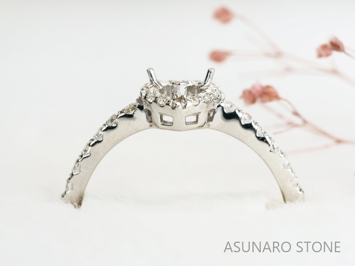 【お仕立て用】空枠番号：2405C　4mm用　リング枠　取り巻き【オーダージュエリー用】