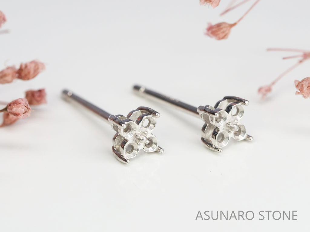 【お仕立て用】空枠番号：S69A　ピアス枠【オーダージュエリー用】