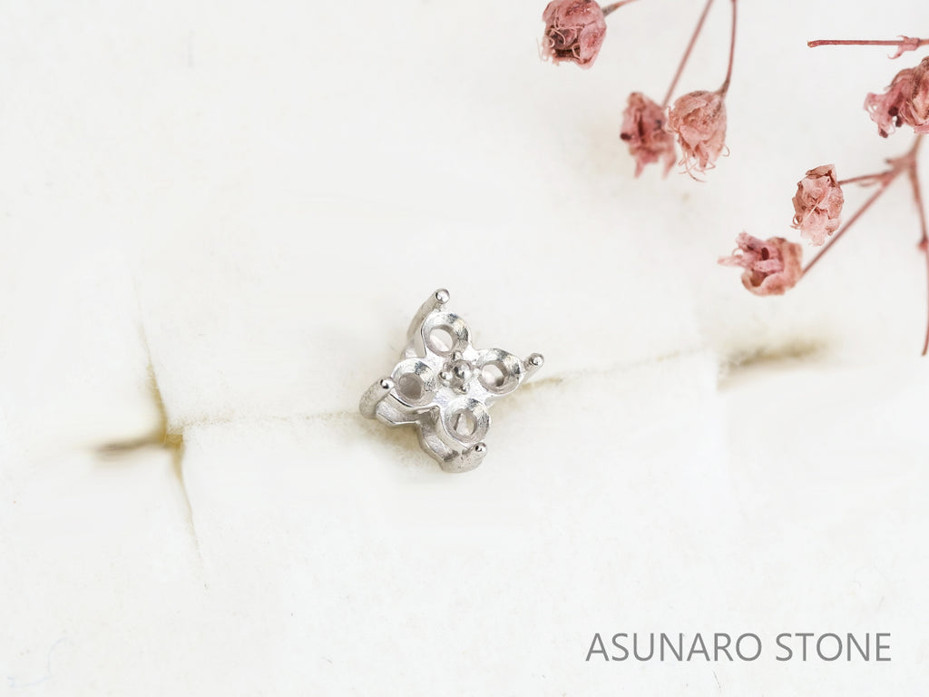 【お仕立て用】空枠番号：S69A　ピアス枠【オーダージュエリー用】