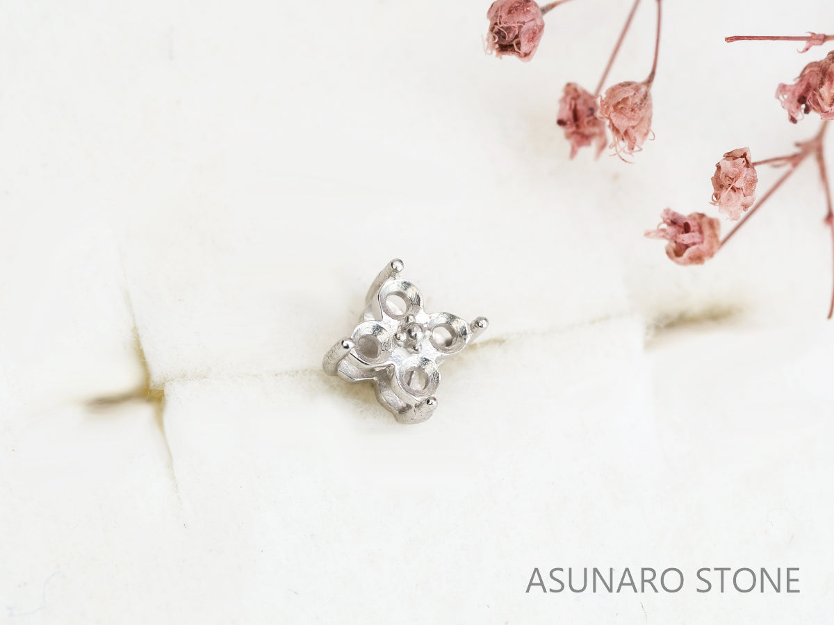 【お仕立て用】空枠番号：S69A　ピアス枠【オーダージュエリー用】