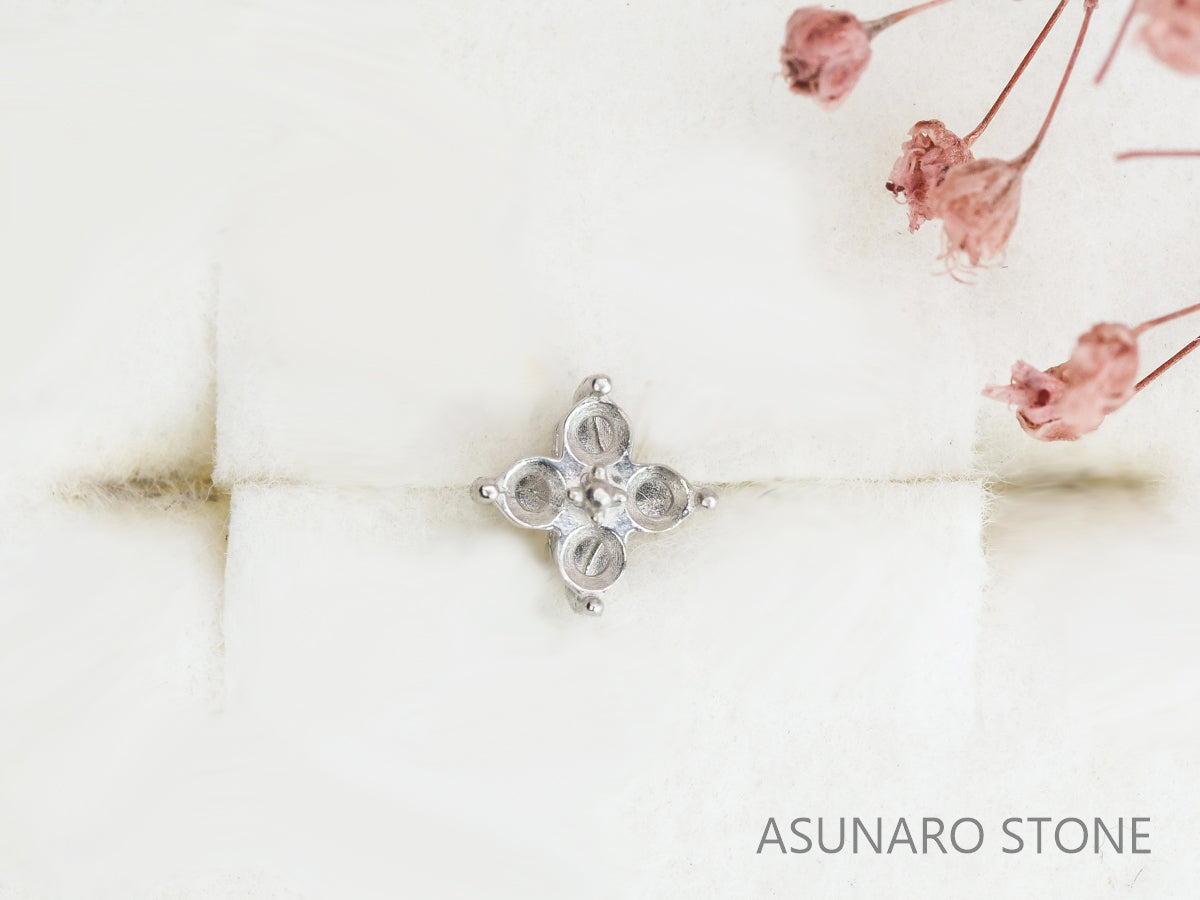 【お仕立て用】空枠番号：S69A　ピアス枠【オーダージュエリー用】